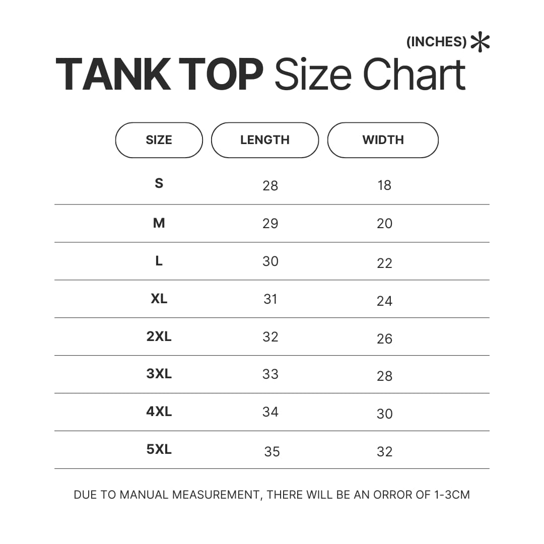 Tank Top Size Chart - Heartstopper Store