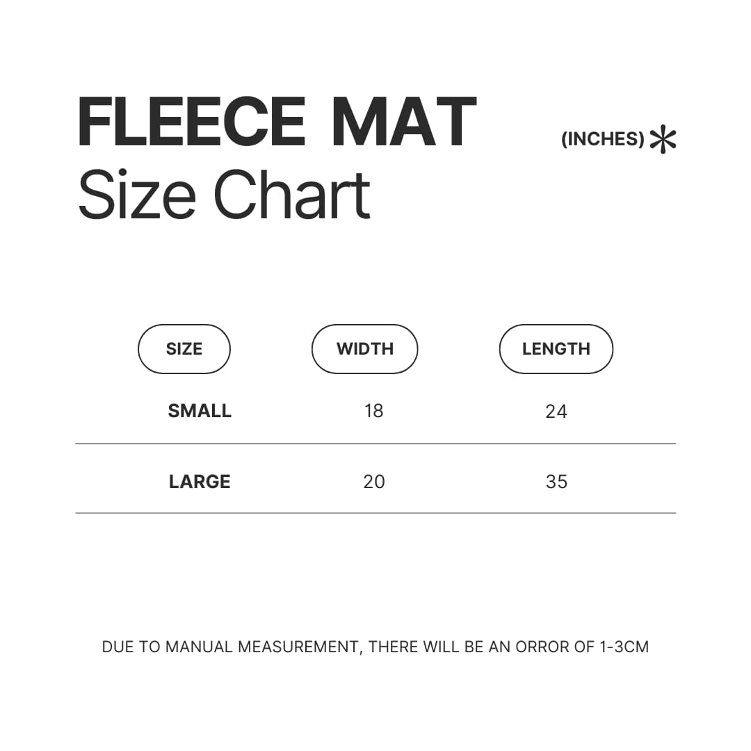 Fleece Mat Size Chart - Heartstopper Store