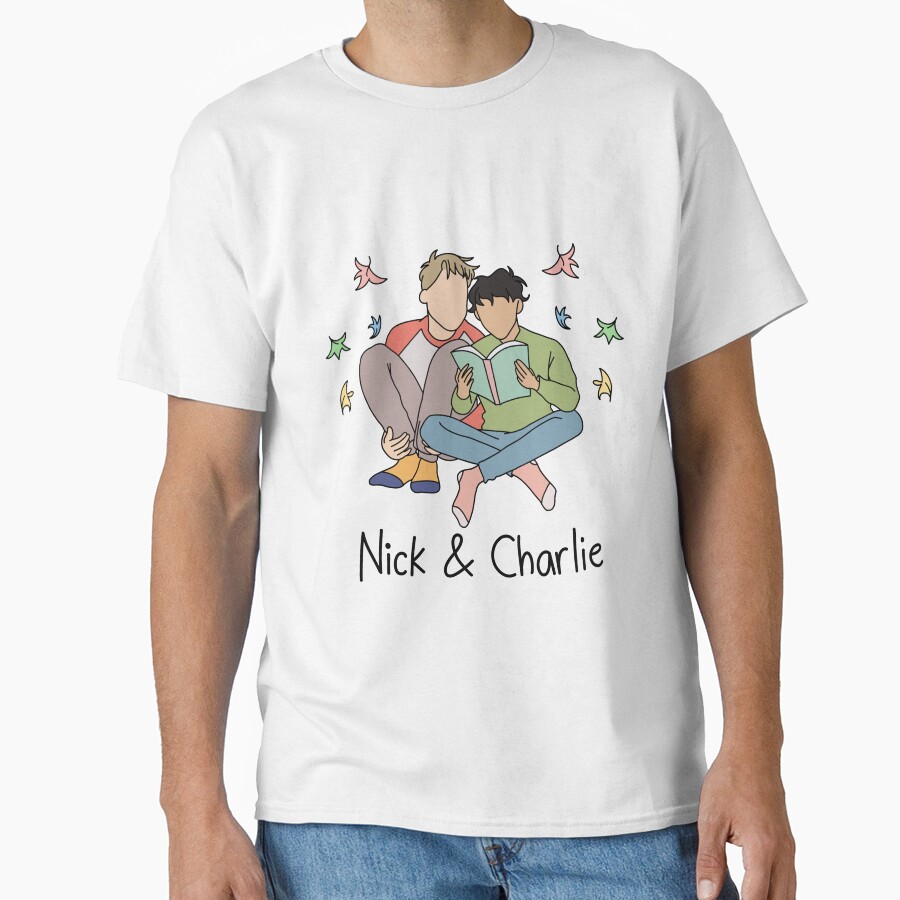 Heartstopper Nick Nelson And Charlie With A Book T-shirt - Image 2