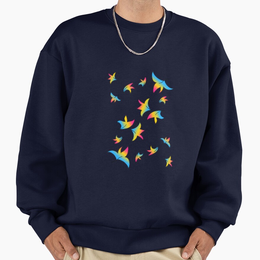 Pan Pride Flag Heartstopper Leaves Sweatshirt - Image 5