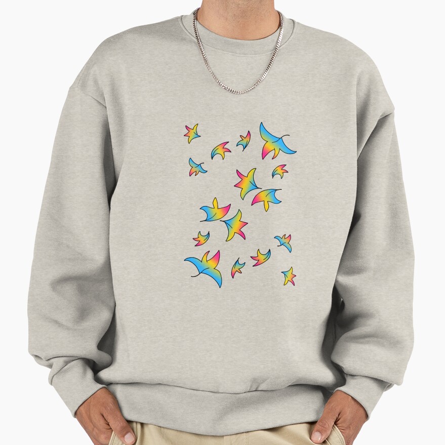 Pan Pride Flag Heartstopper Leaves Sweatshirt - Image 3