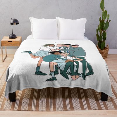 Heartstopper Couple With Friends Throw Blanket