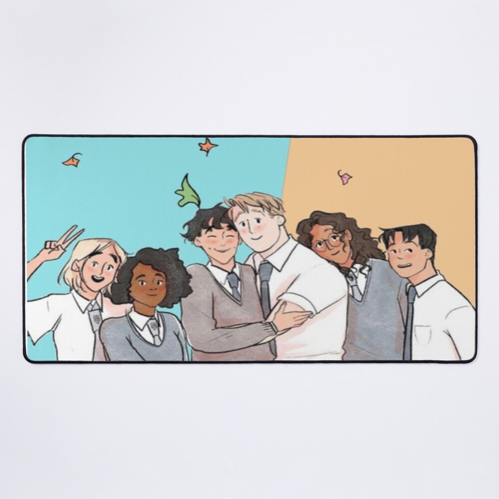 Heartstopper Cast Members Cartoon Mouse Pad