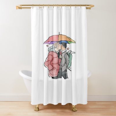 Heartstopper Lovely Couple Shower Curtain