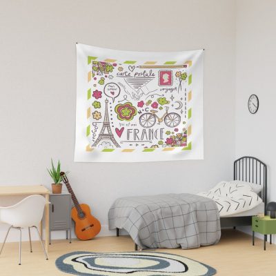 Heartstopper Paris Doodles Tapestry