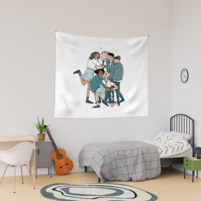 Heartstopper Couple With Friends Tapestry