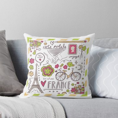 Heartstopper Paris Doodles Throw Pillow